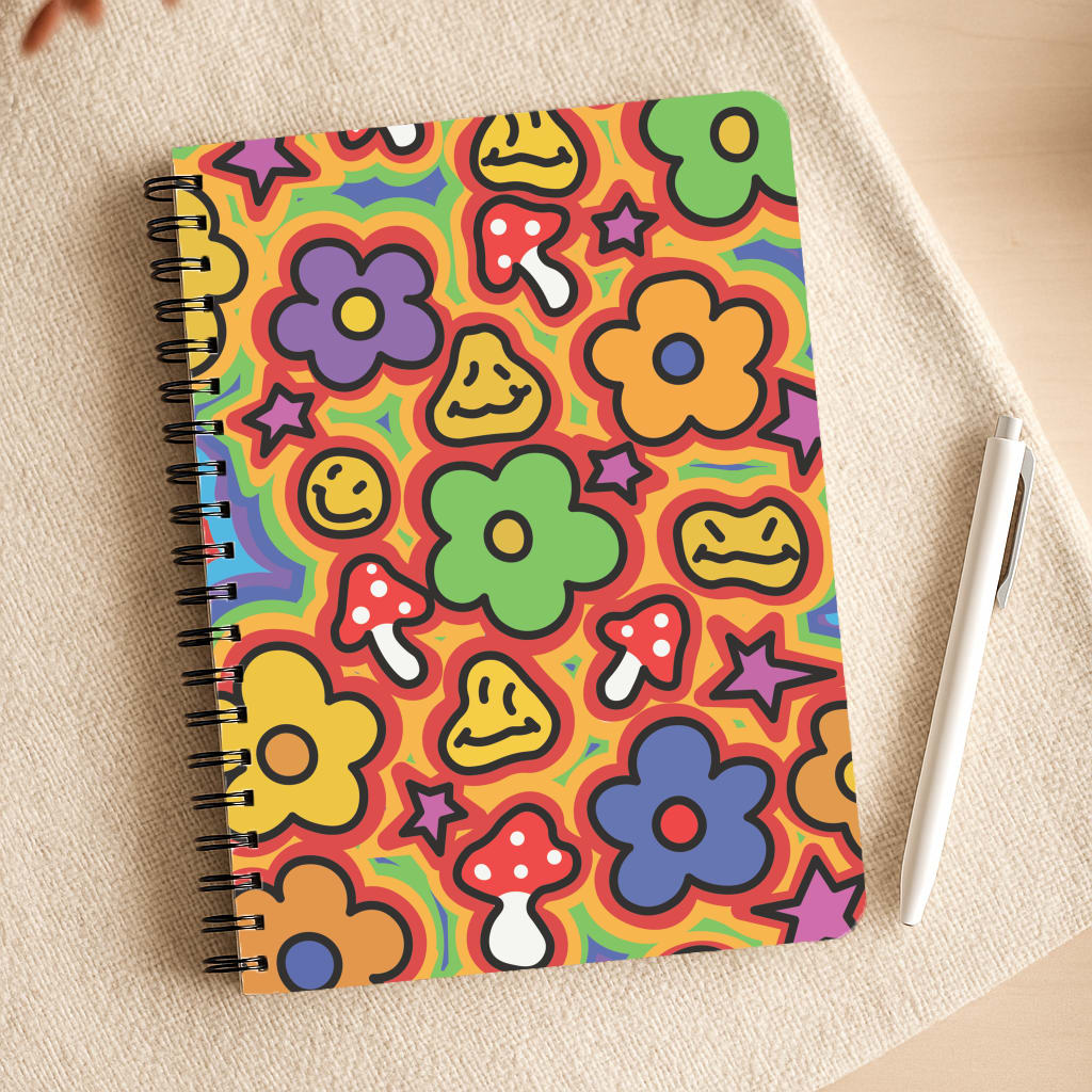 Rainbow Trip - Trippy Patterns Notepad