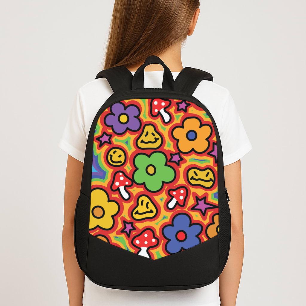 Rainbow Trip - Trippy Patterns Large School Bag