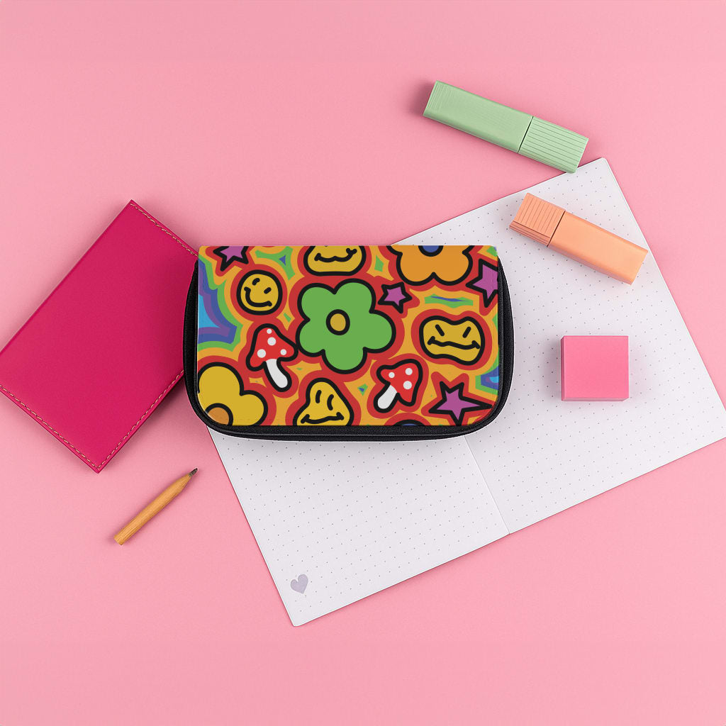 Rainbow Trip - Trippy Patterns Pencil Case