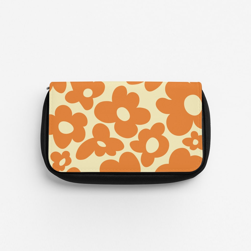 Orange Flowers - Trippy Patterns Pencil Case