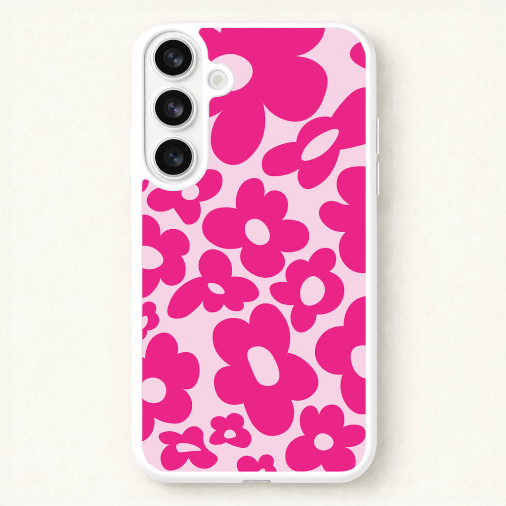 Pink Flowers - Trippy Patterns Phone Case for Galaxy S26
