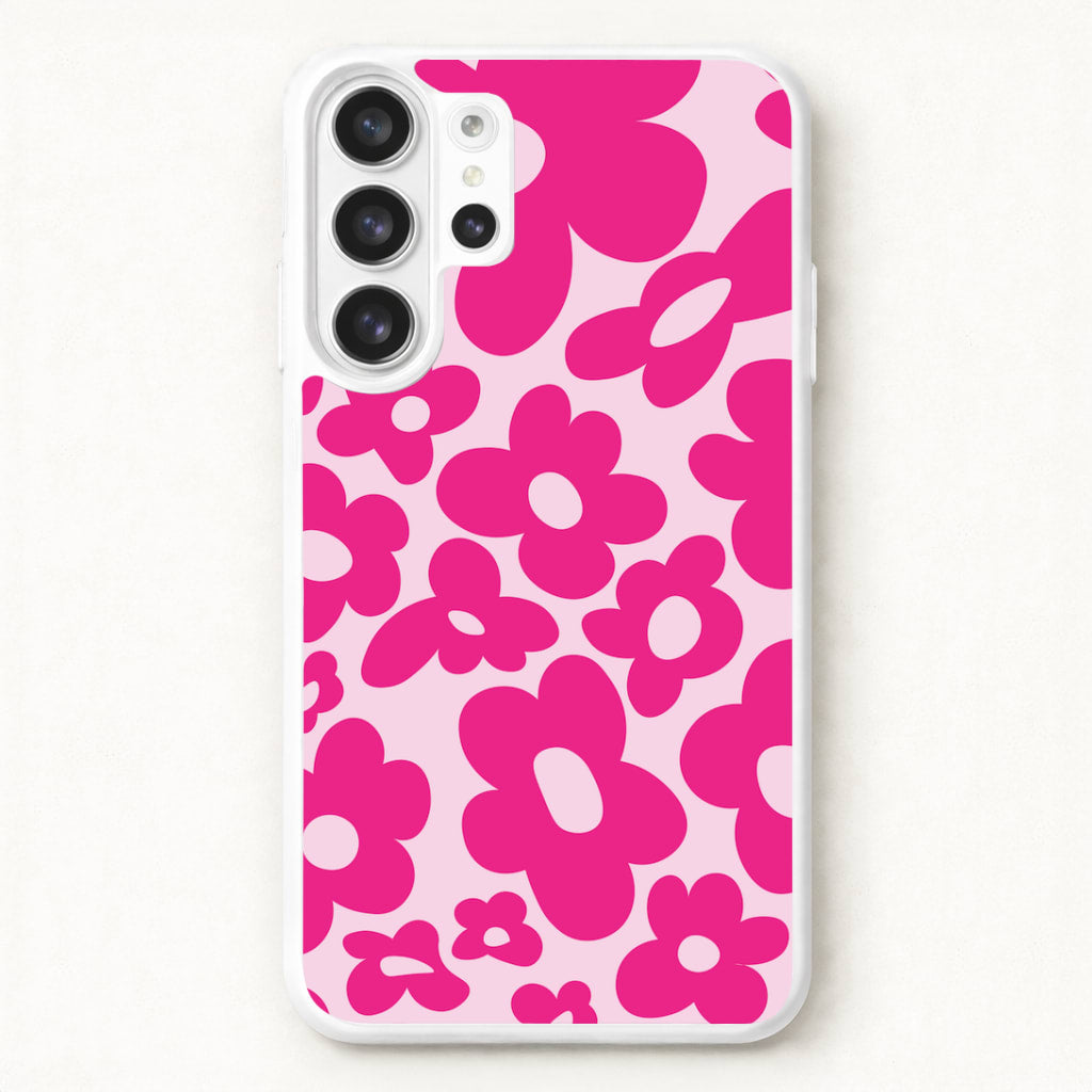 Pink Flowers - Trippy Patterns Phone Case for Galaxy S26 Ultra
