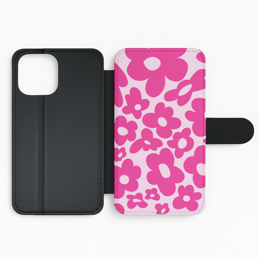 Pink Flowers - Trippy Patterns Flip Phone Case