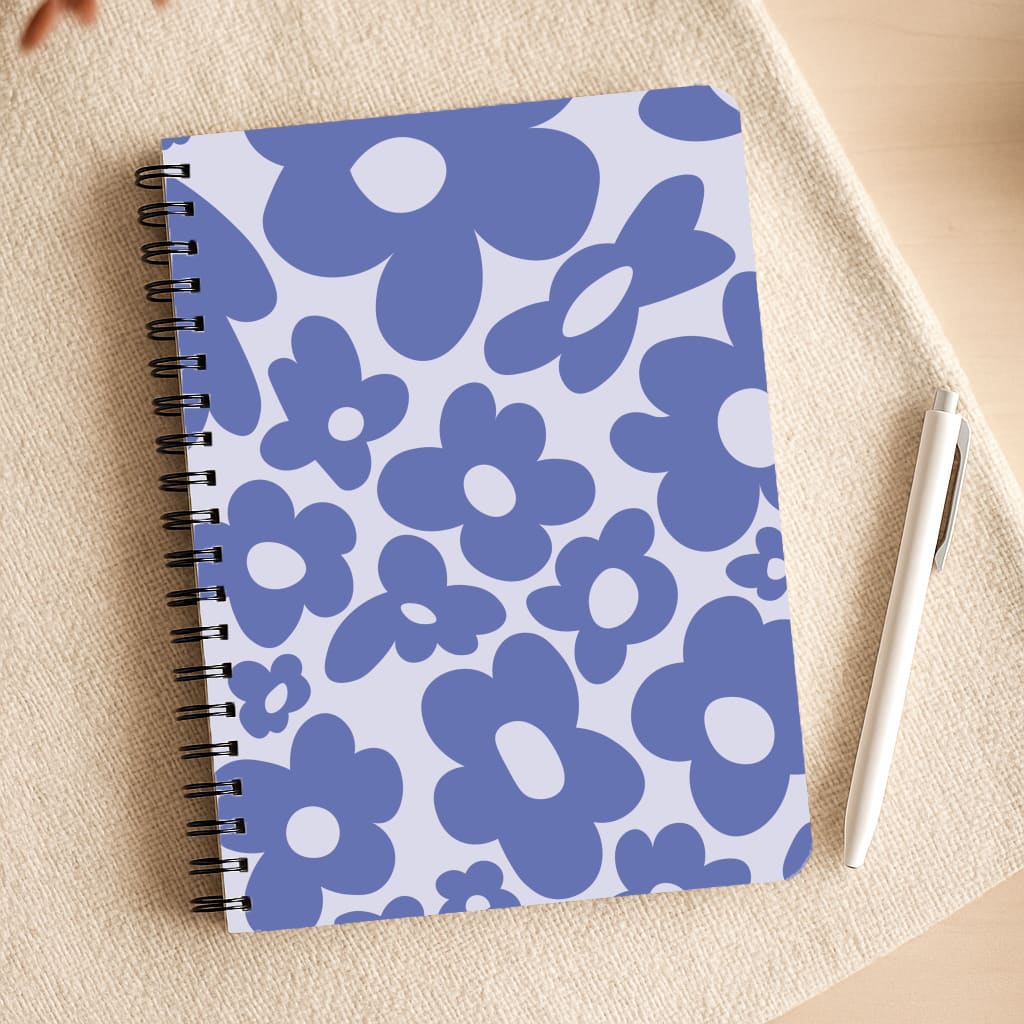 Blue Flowers - Trippy Patterns Notepad