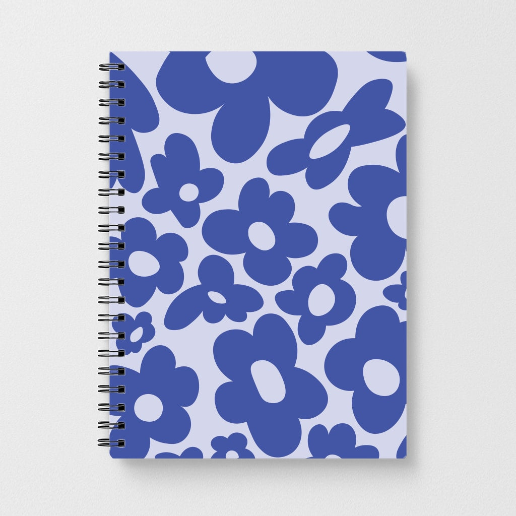Blue Flowers - Trippy Patterns Notebook