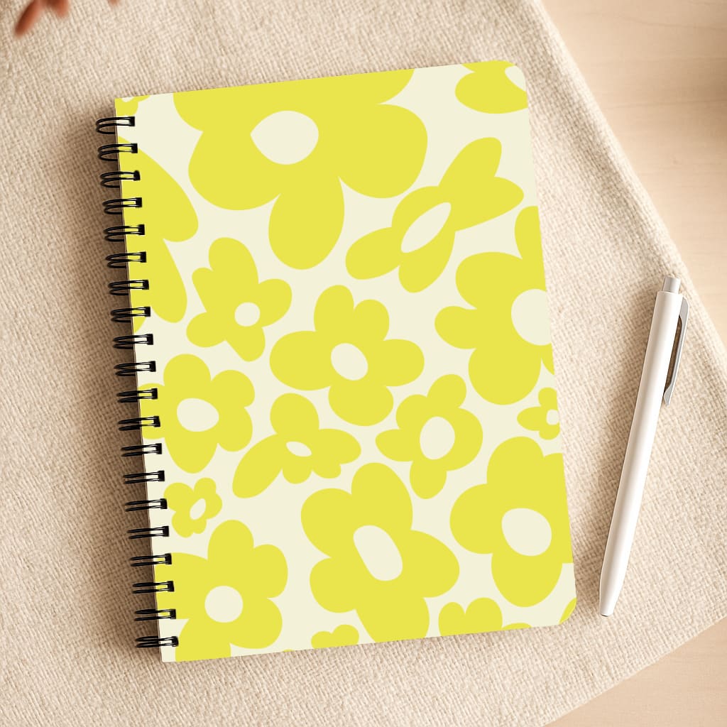 Yellow Flowers - Trippy Patterns Notepad