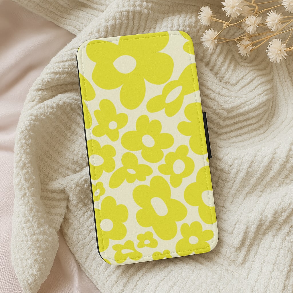 Yellow Flowers - Trippy Patterns Wallet Phone Case