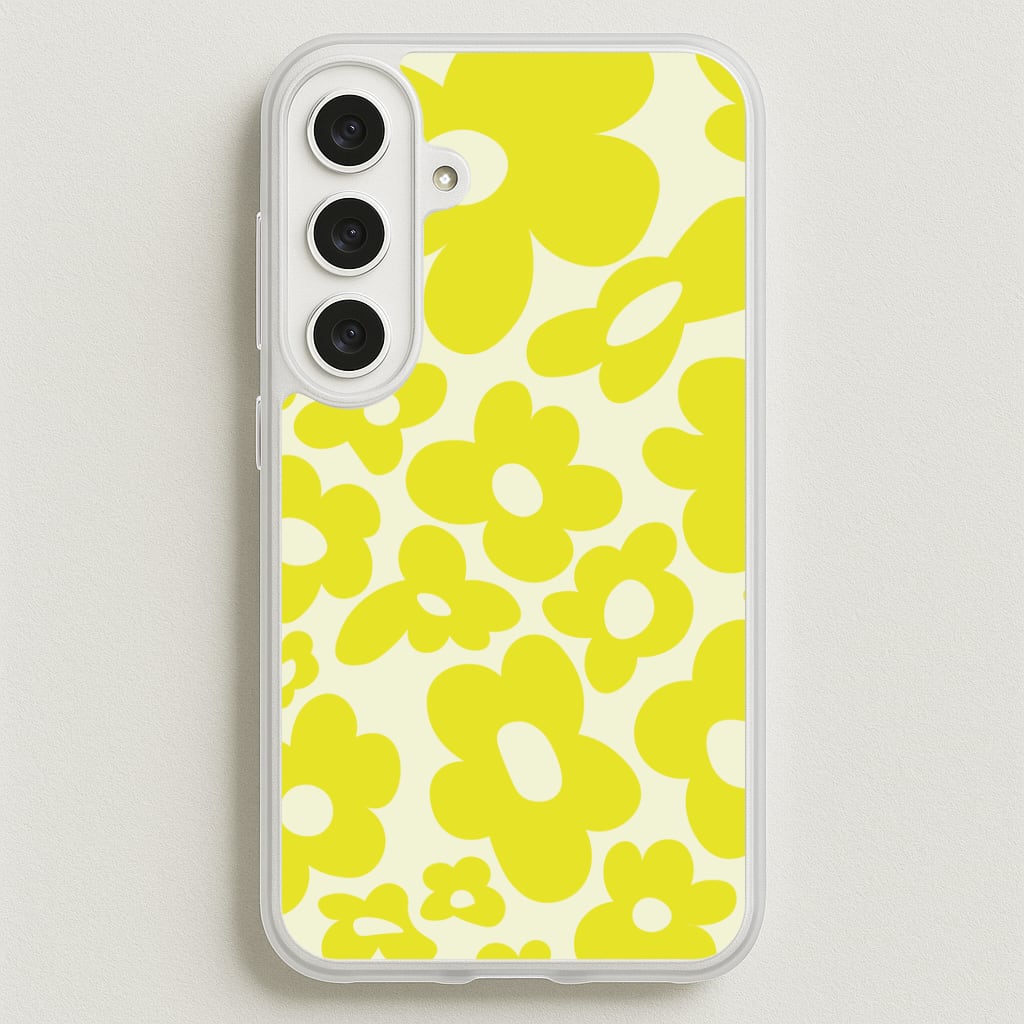 Yellow Flowers - Trippy Patterns Phone Case for Galaxy S25FE
