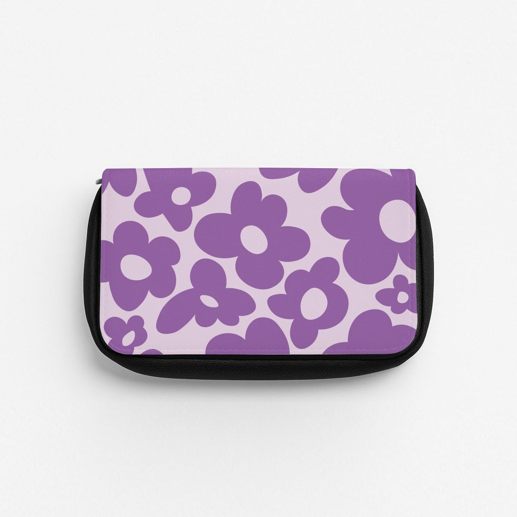Purple Flowers - Trippy Patterns Pencil Case