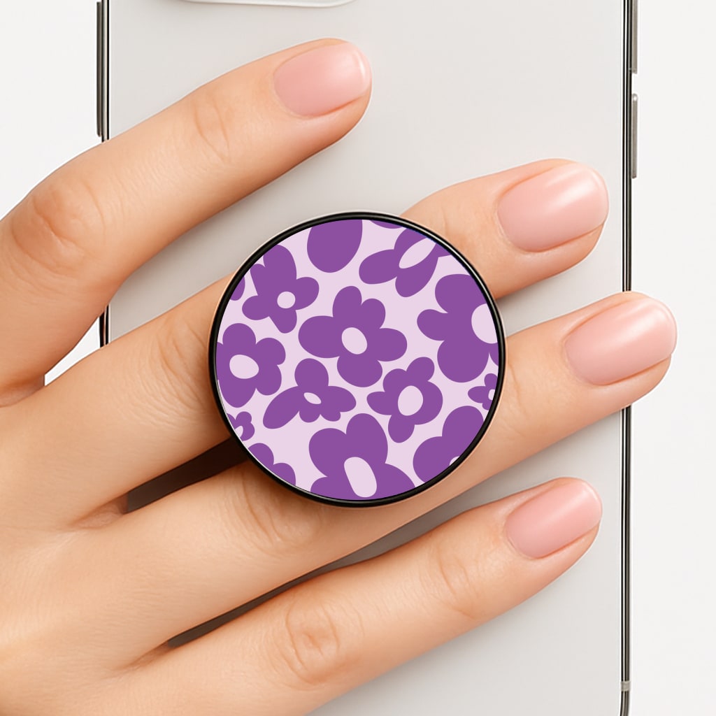 Purple Flowers - Trippy Patterns Phone Grip