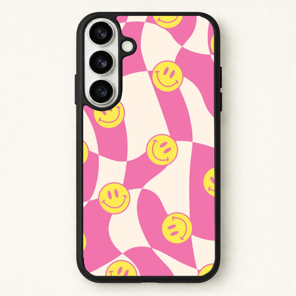 Smiley Checkboard - Trippy Patterns Phone Case for Galaxy S26