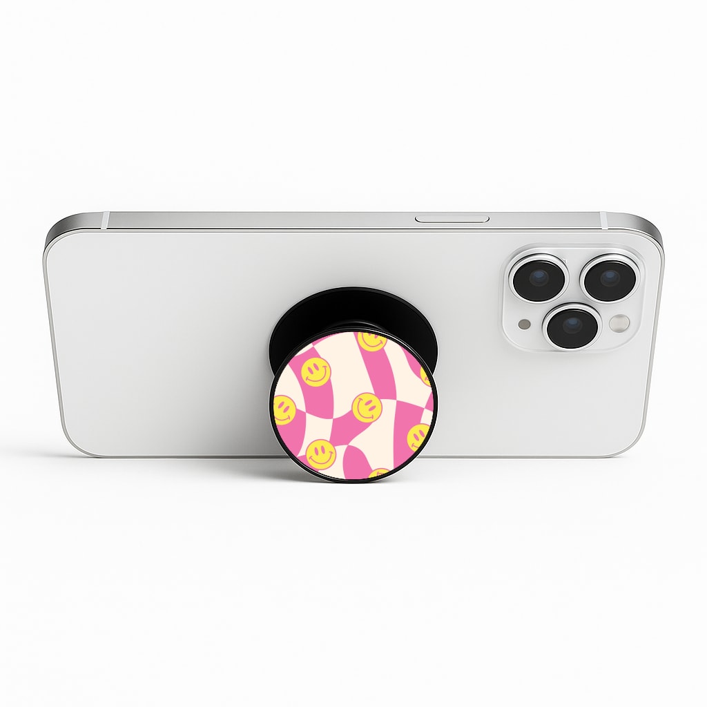 Smiley Checkboard - Trippy Patterns Phone Stand