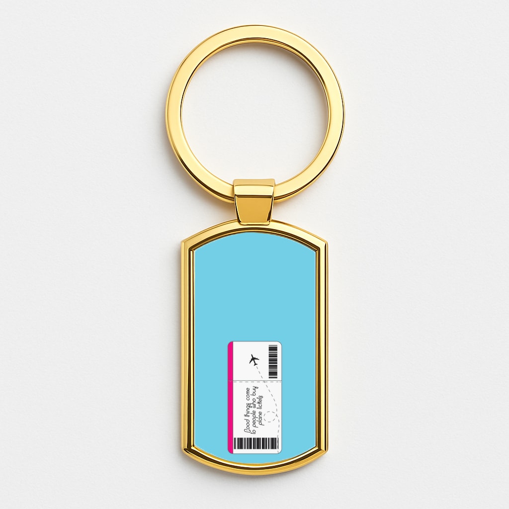 Buy Plane Tickets - Travel Gold Keyring