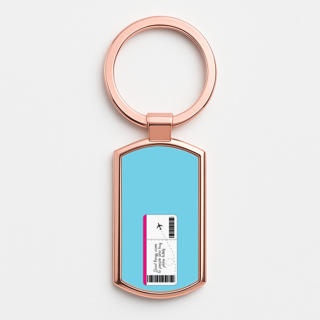 Buy Plane Tickets - Travel Rose Gold Keyring