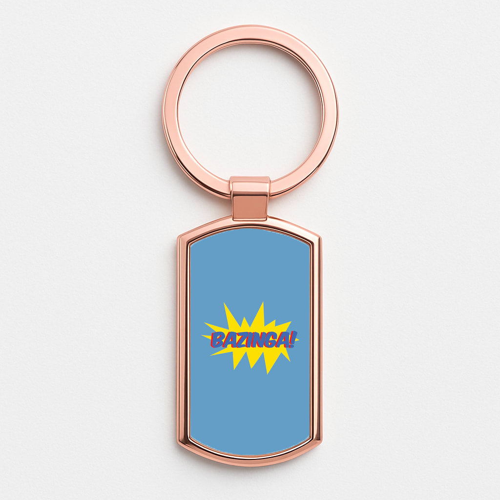 Bazinga! - TV Quotes Rose Gold Keyring