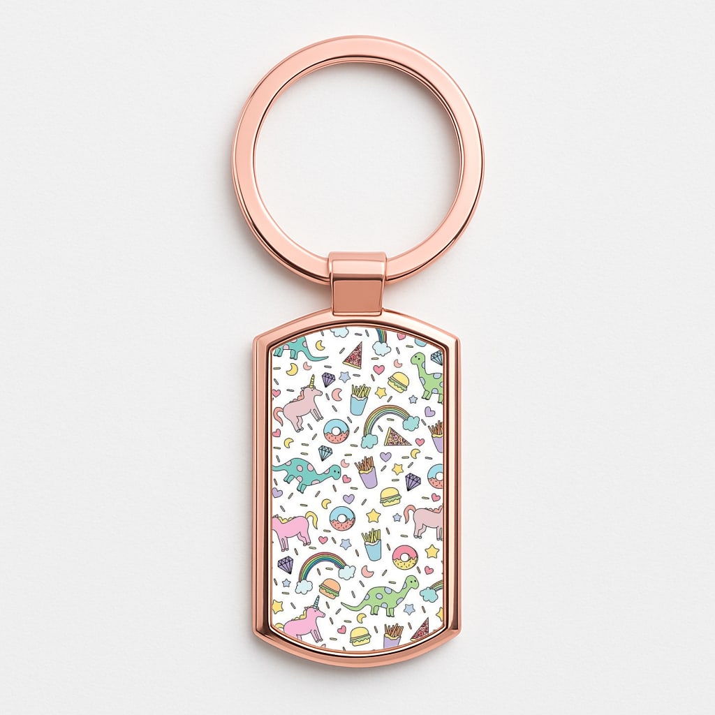 Tumblr Pattern Rose Gold Keyring