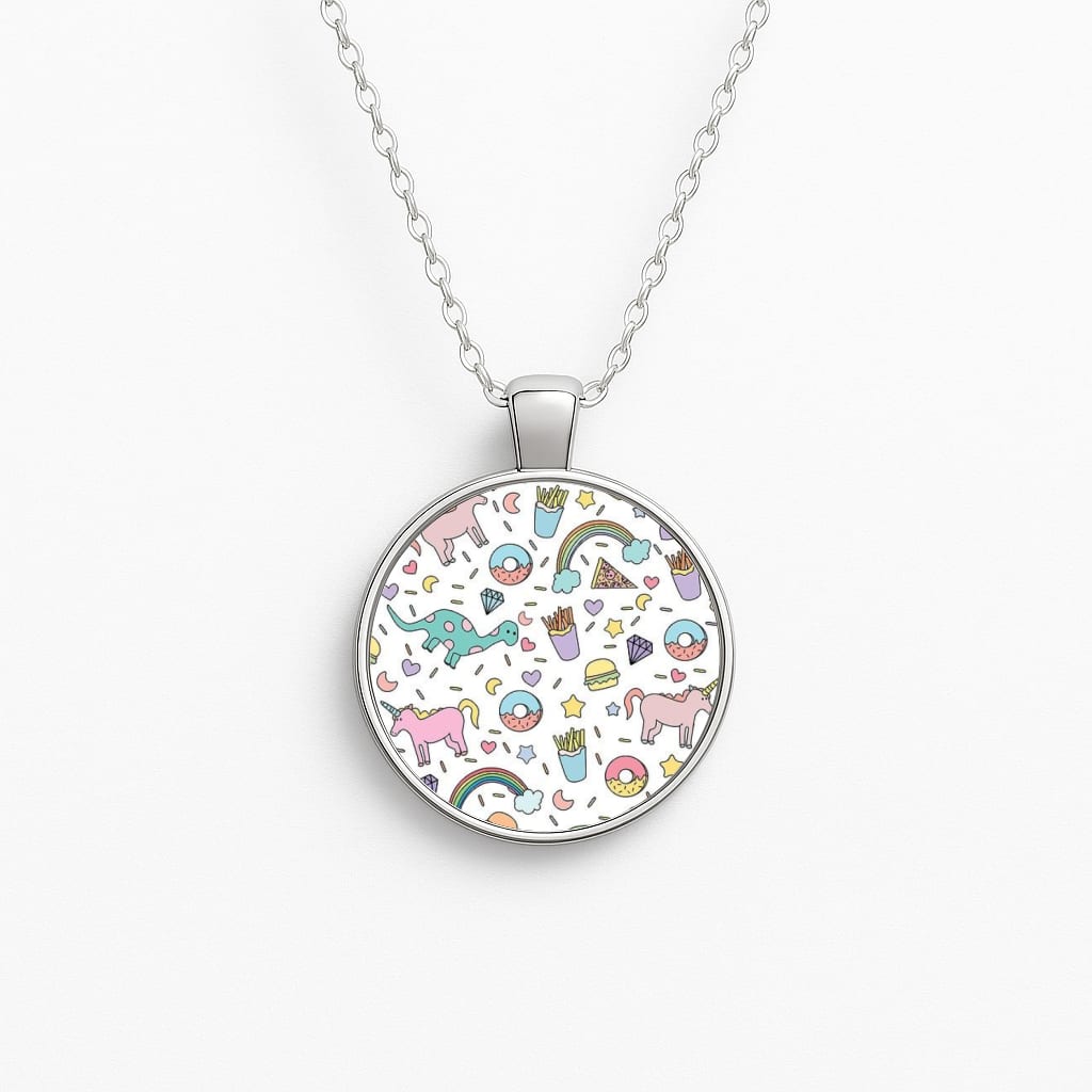 Tumblr Pattern Circle Necklace