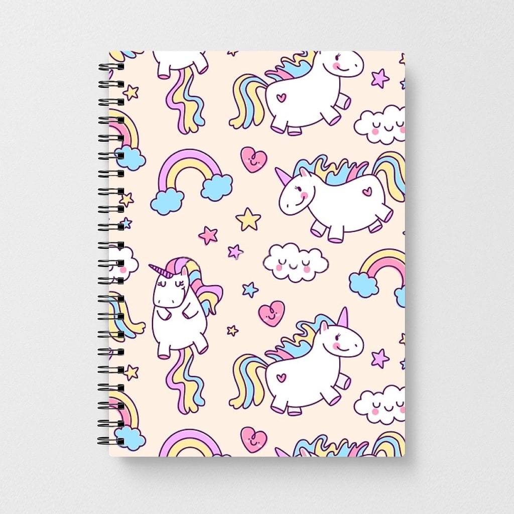 Cute Unicorn Pattern Notebook - Fun Cases