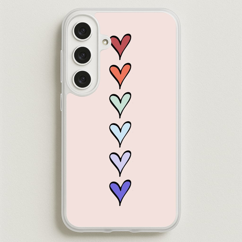 Love Heart Line Phone Case for Galaxy S25FE