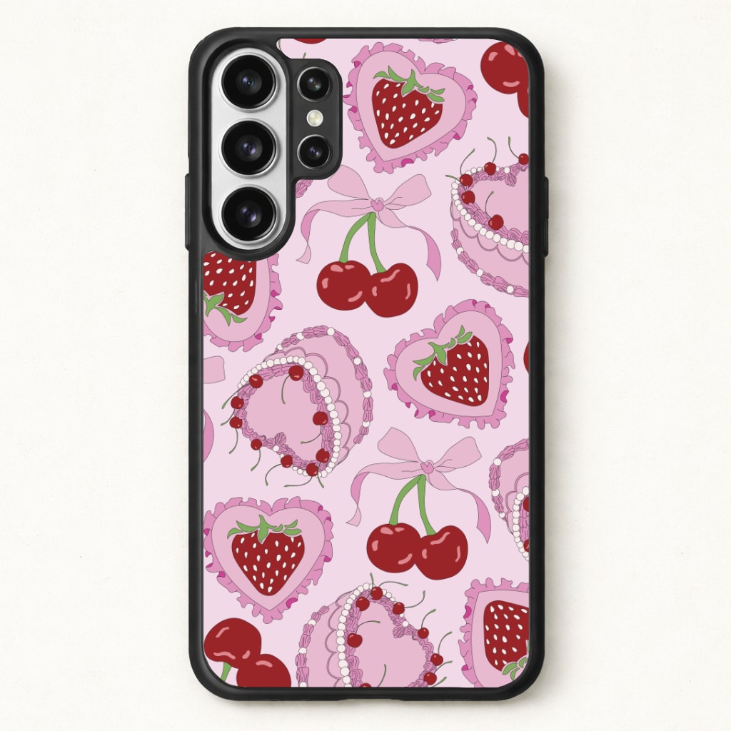 Cherries, Strawberries And Cake - Valentine's Day Phone Case for Galaxy S26 Ultra