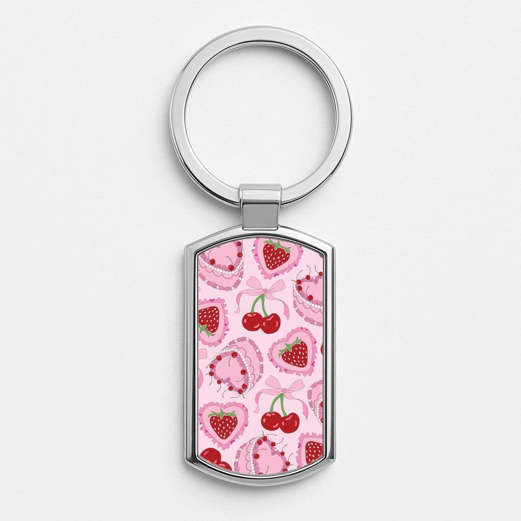 Cherries, Strawberries And Cake - Valentine's Day Luxury Keyring