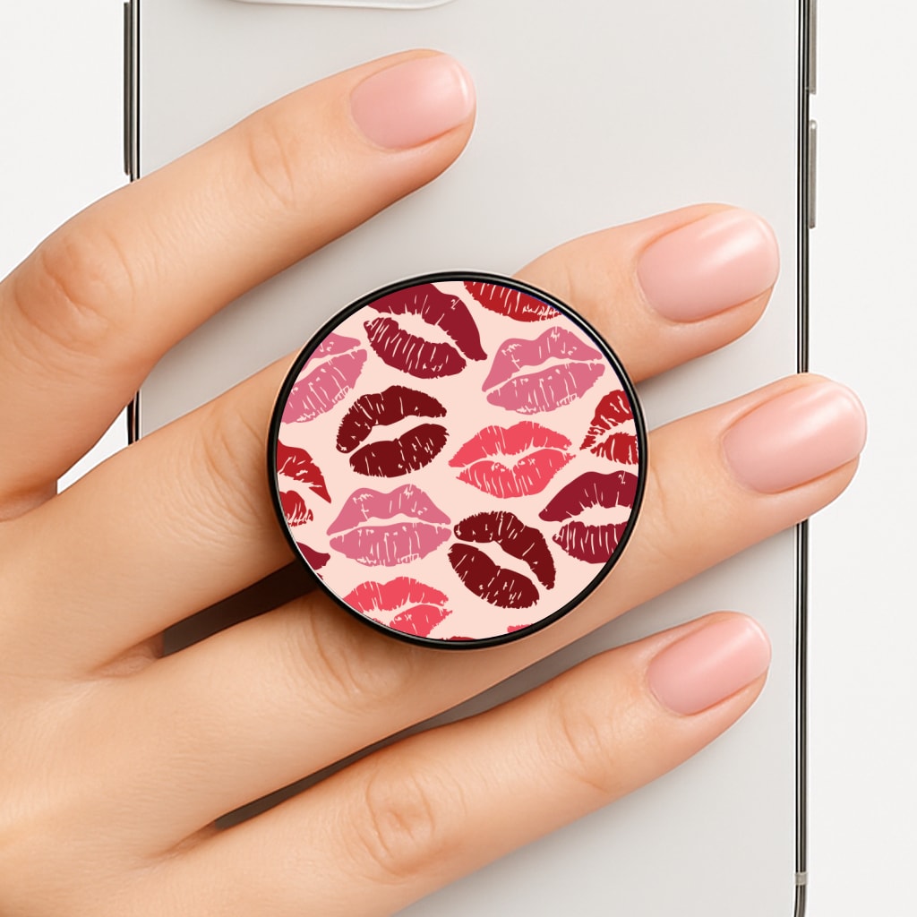 Valentine's Lips Pattern Phone Grip