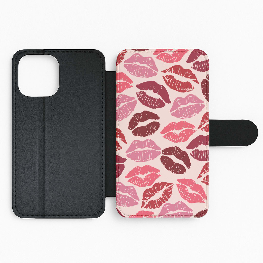 Valentine's Lips Pattern Flip Phone Case