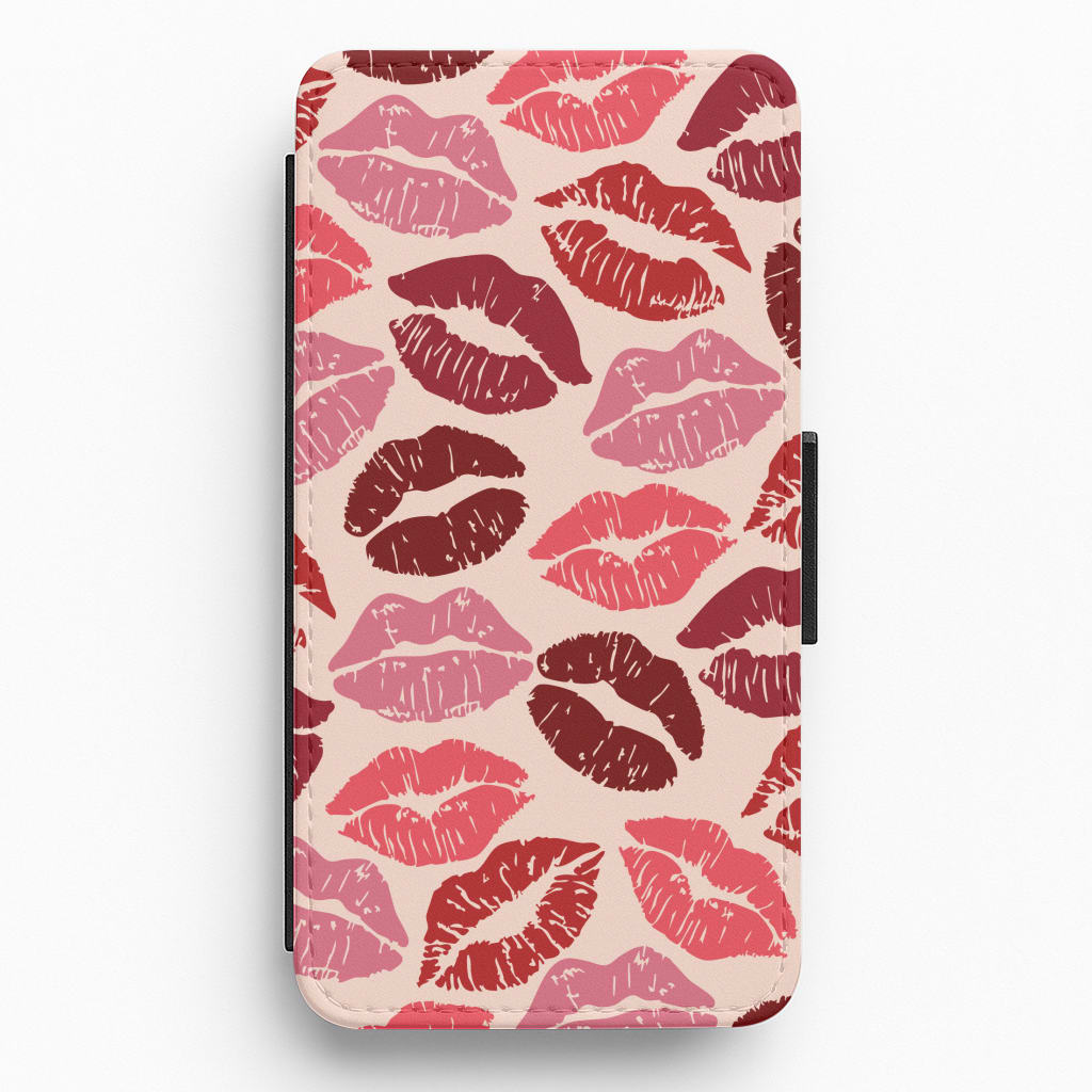 Valentine's Lips Pattern Flip / Wallet Phone Case