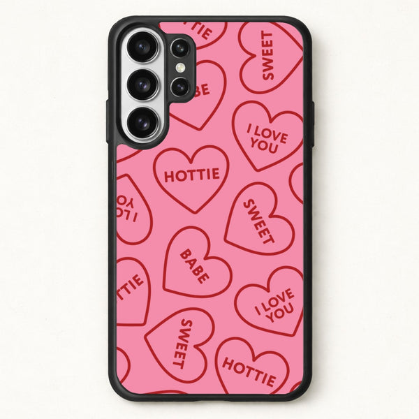 Quote Love Hearts Pattern Phone Case for Galaxy S26 Ultra