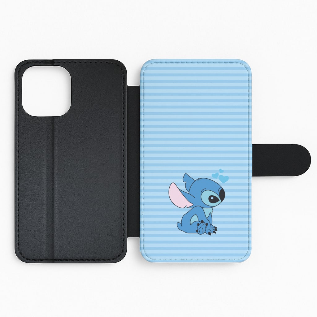 Blue Hearts Alien Blue Valentine's Flip Phone Case
