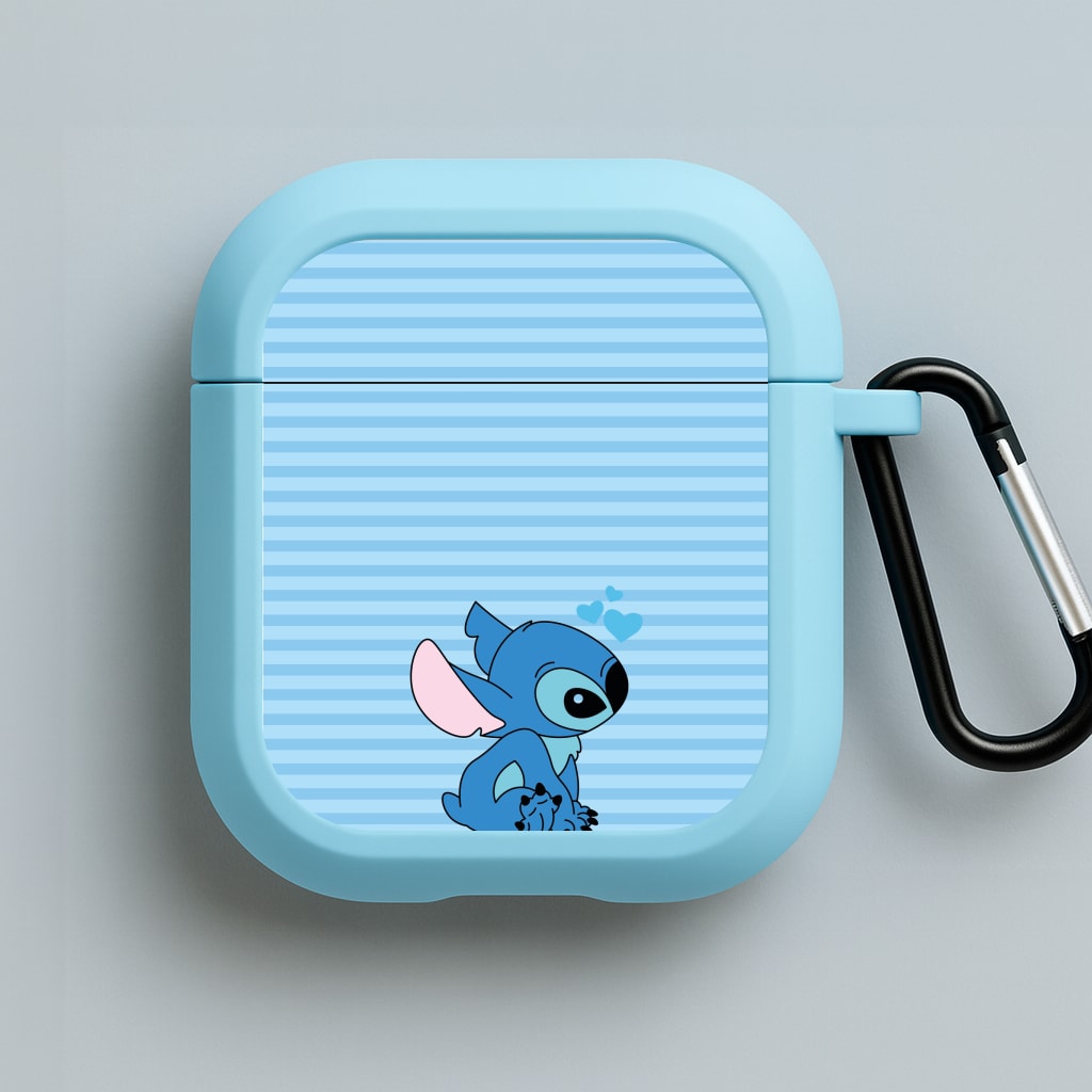 Blue Hearts Alien Blue Valentine's Blue AirPods Case