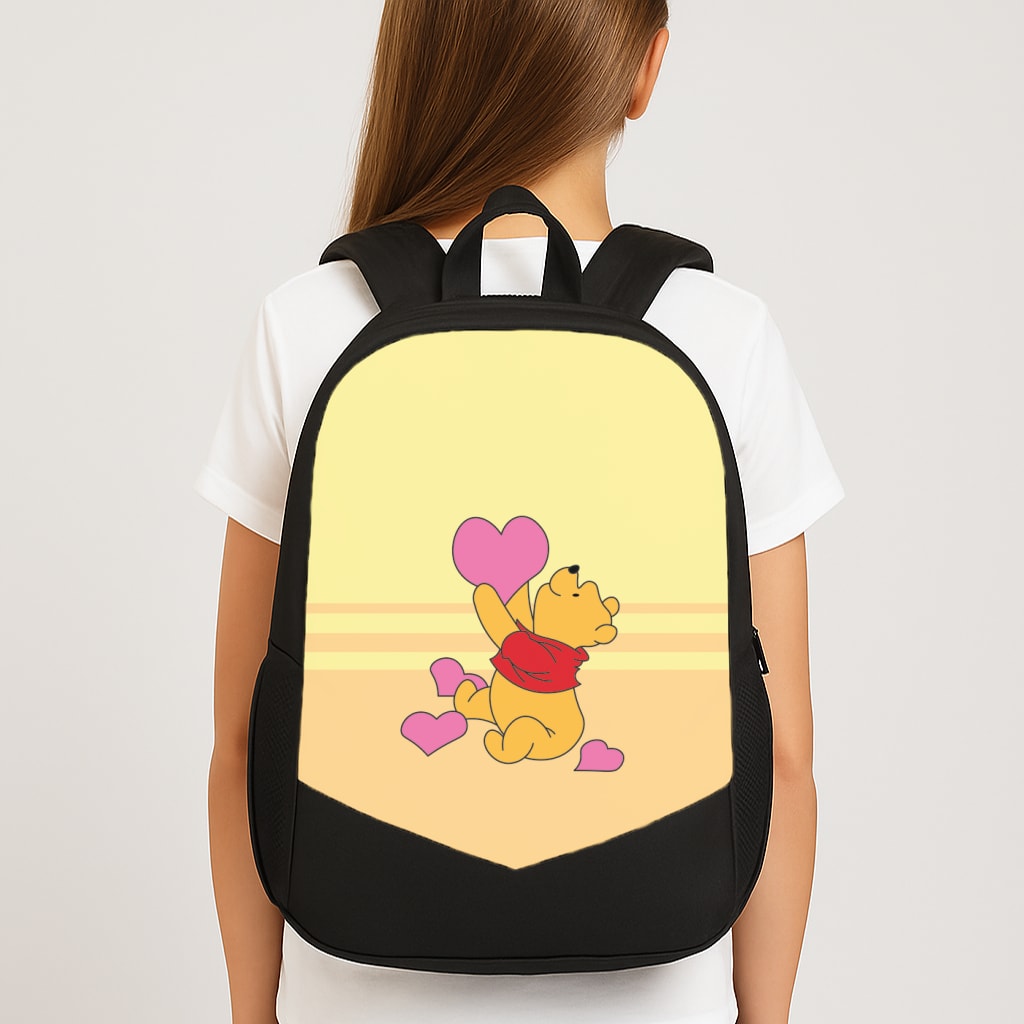 Pooh Love Heart Balloons Valentine's Backpack