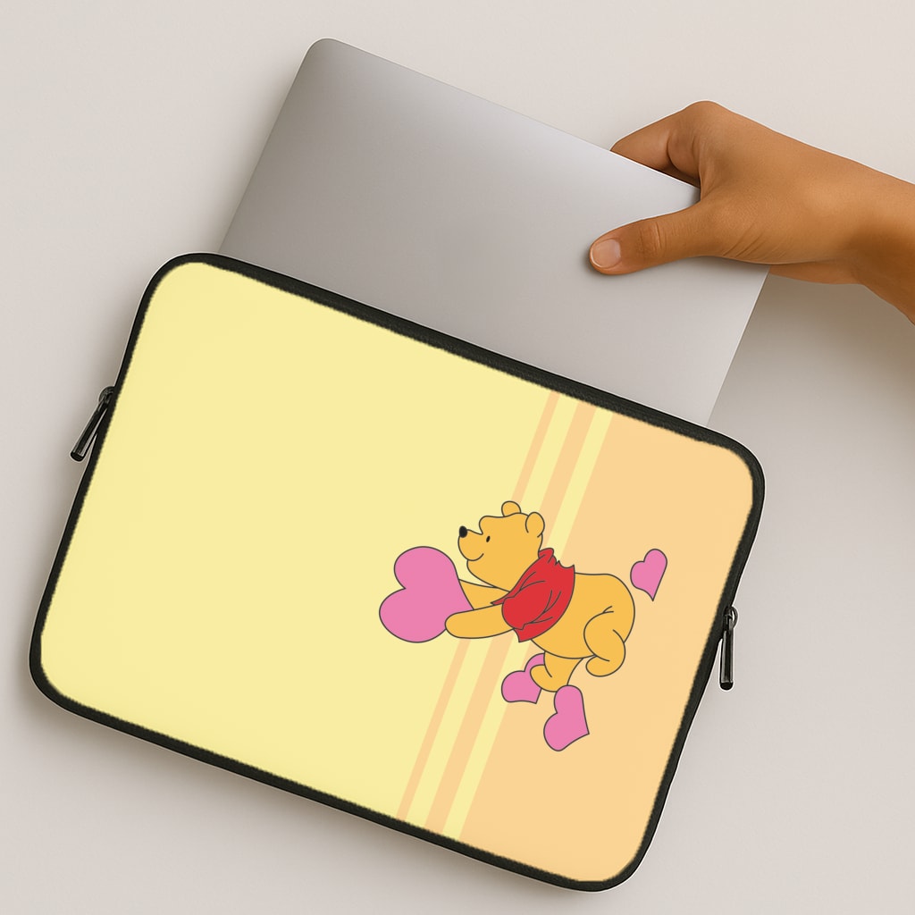 Pooh Love Heart Balloons Valentine's MacBook Case
