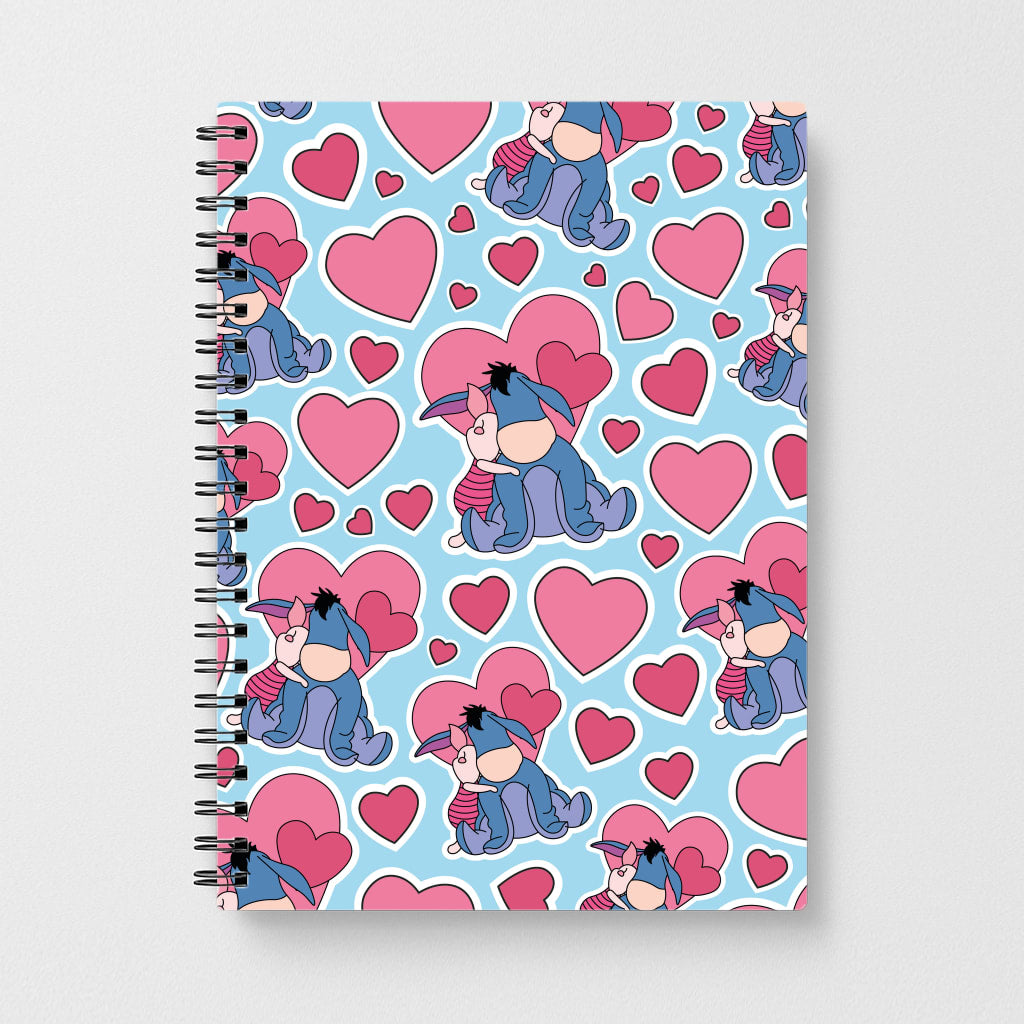 Donkey and Pig Pattern Valentine's Notebook