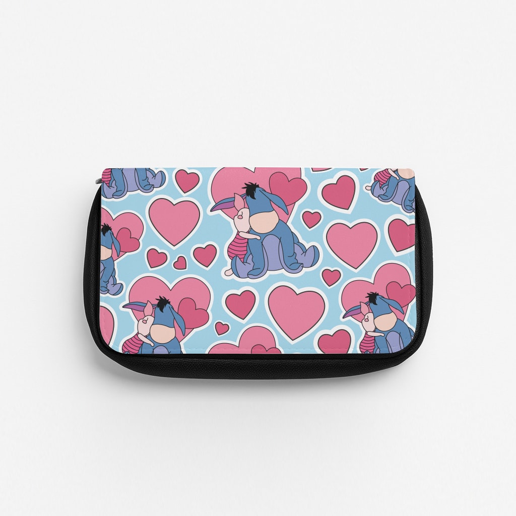 Donkey and Pig Pattern Valentine's Pencil Case