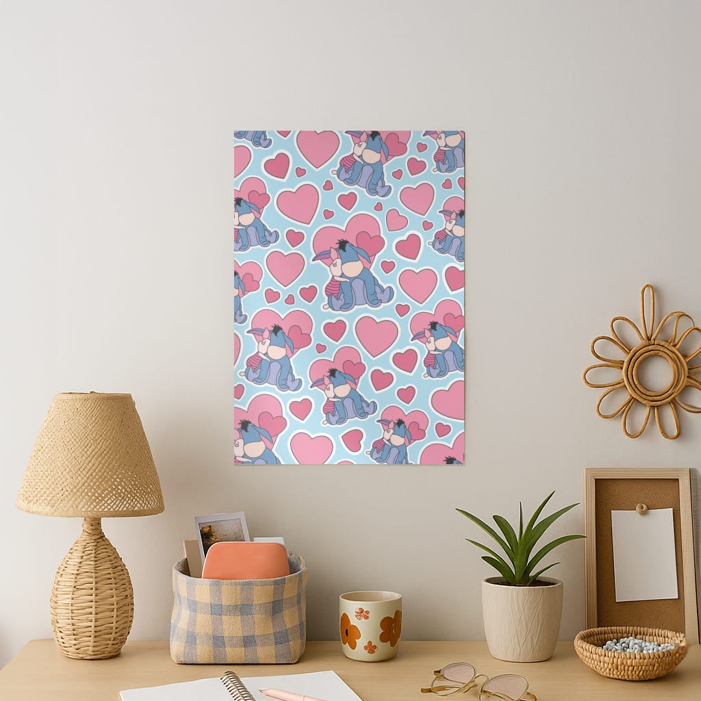 Donkey and Pig Pattern Valentine's Art Print