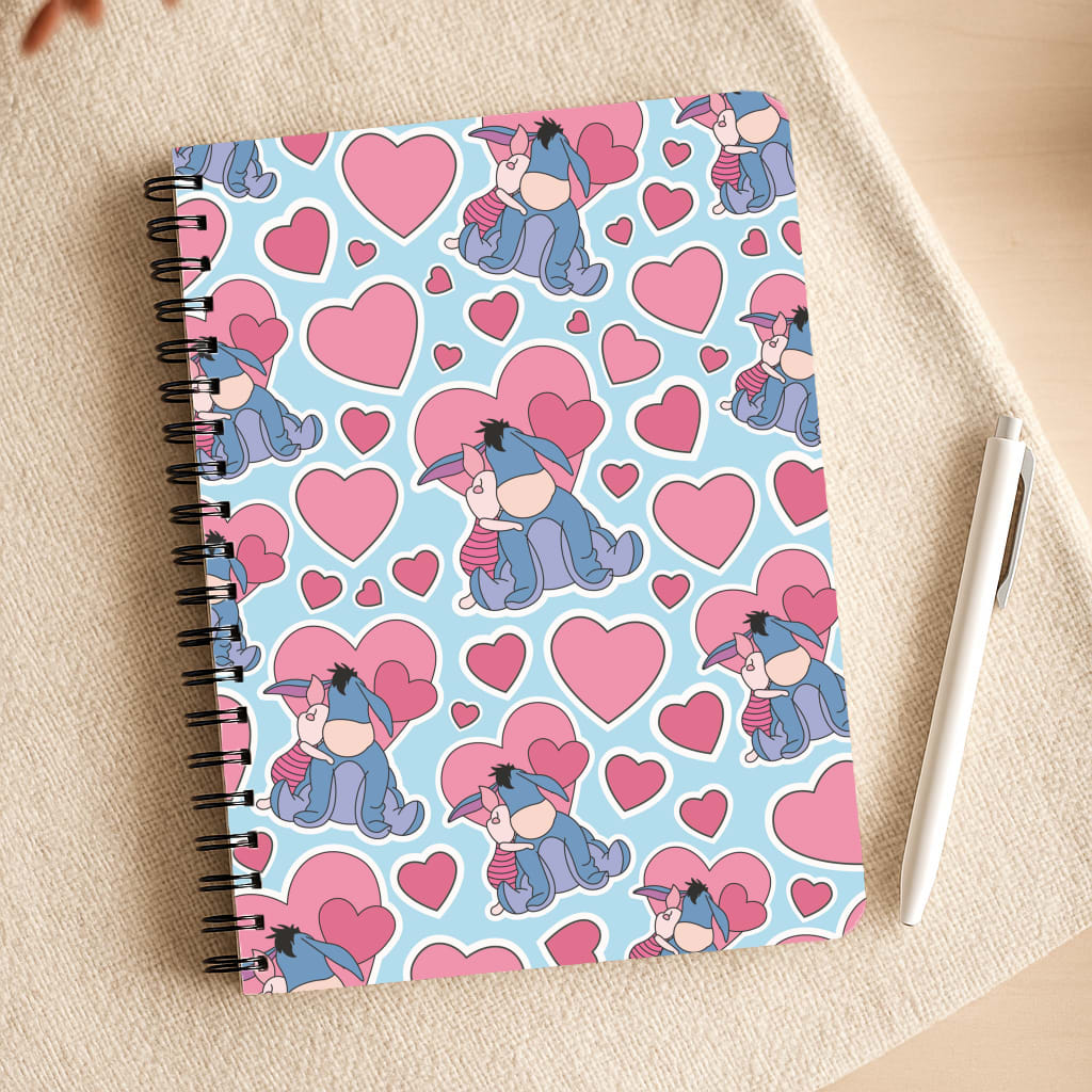 Donkey and Pig Pattern Valentine's Notepad