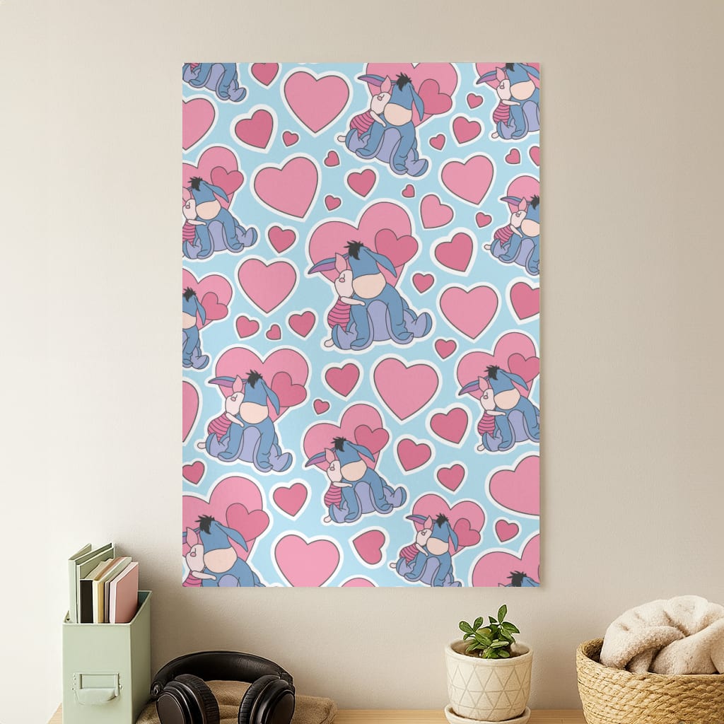 Donkey and Pig Pattern Valentine's Poster