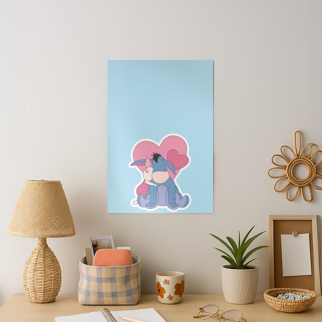 Donkey and Pig Valentine's Art Print