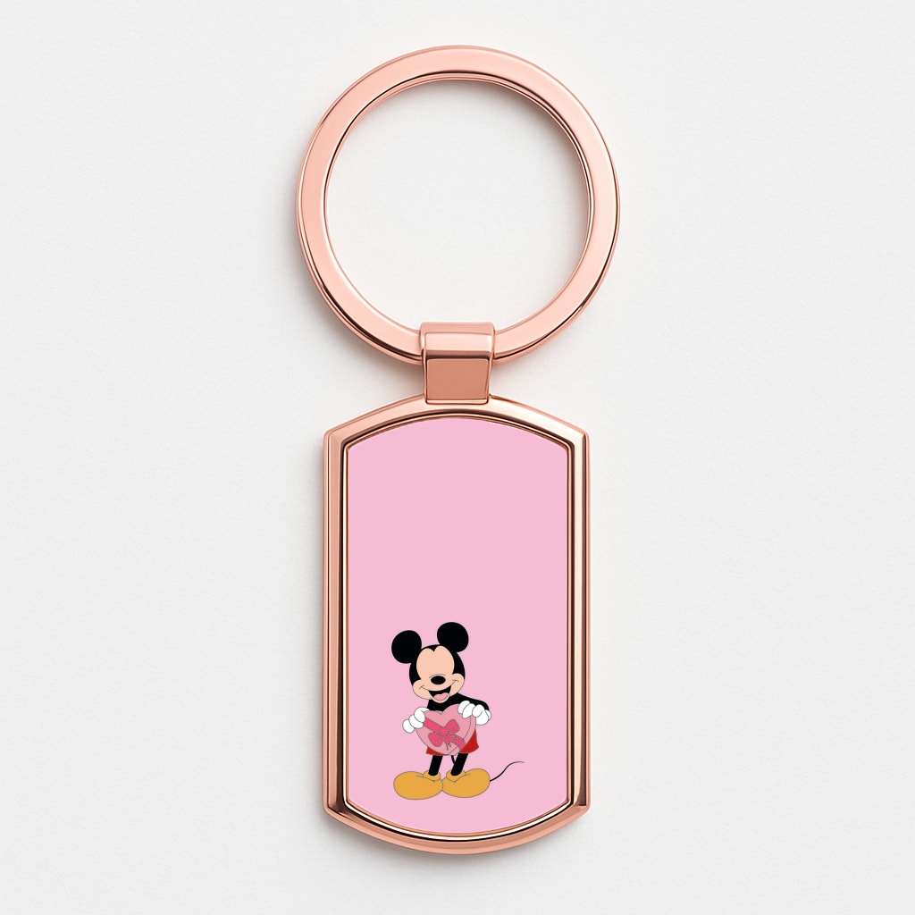 Mickey's Gift Valentine's Rose Gold Keyring