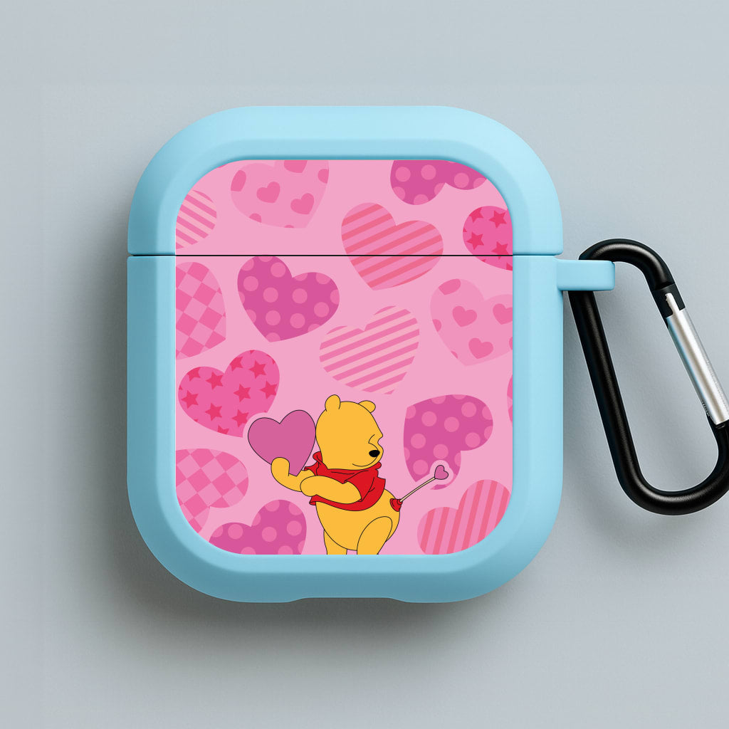 Cupid Pooh Valentine's Blue AirPods Case