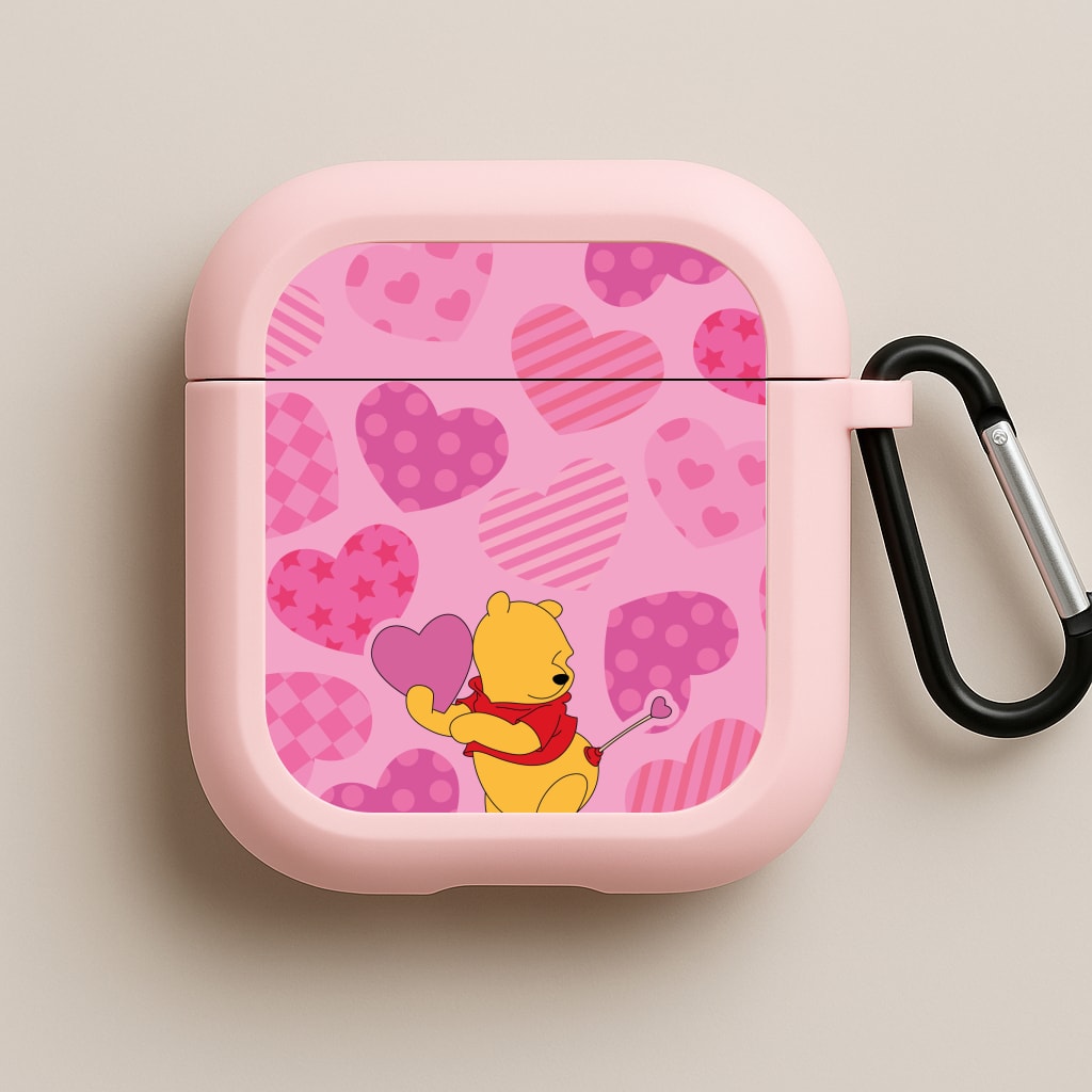 Cupid Pooh Valentine's Pink AirPods Case