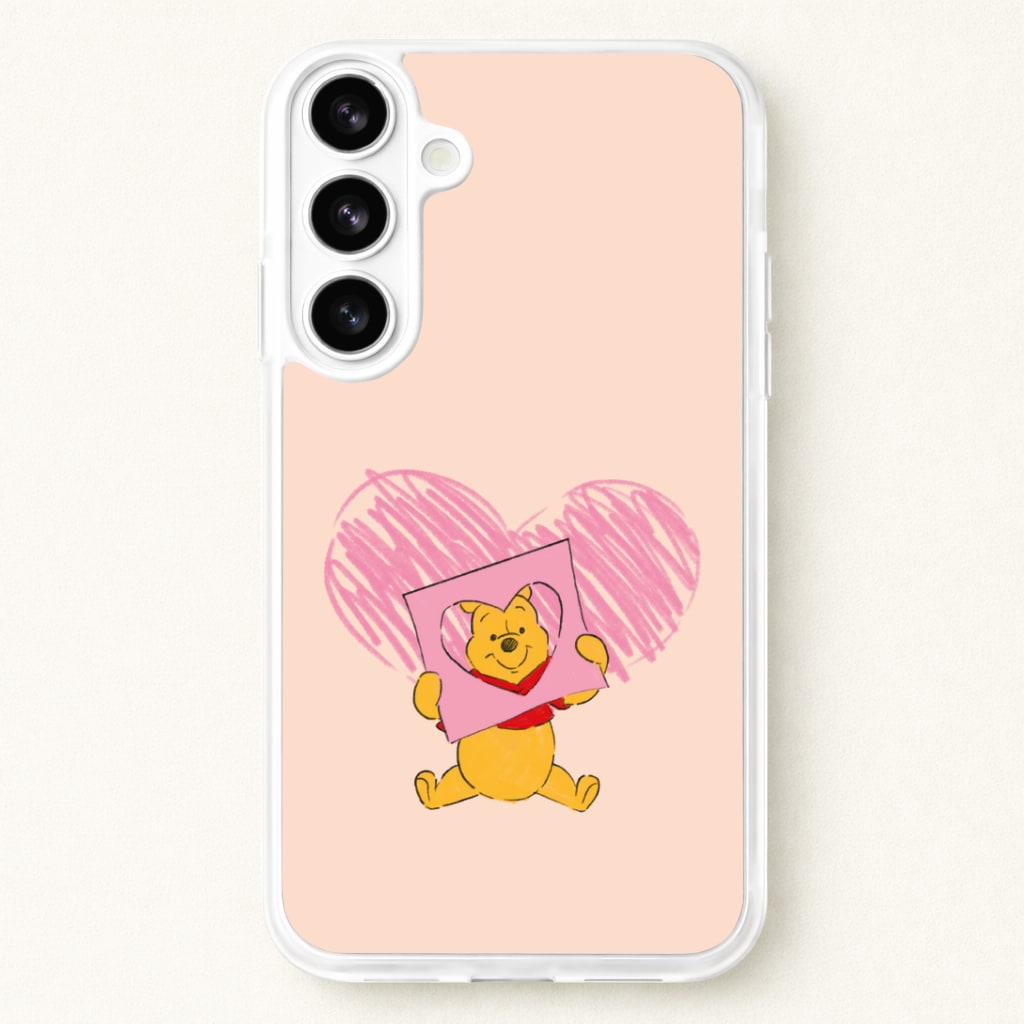 Pooh Heart Drawing Valentine's Phone Case for Galaxy S26