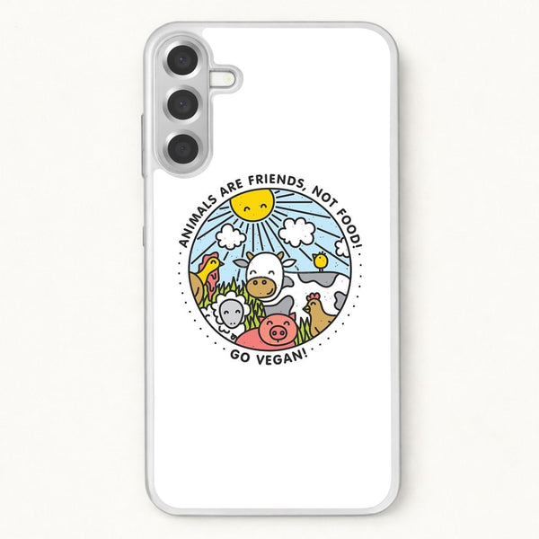 Animals Are Friends, Not Food - Vegan Phone Case for Galaxy A57