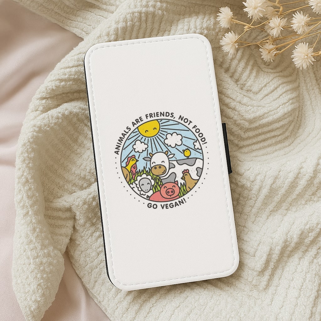 Animals Are Friends, Not Food - Vegan Wallet Phone Case