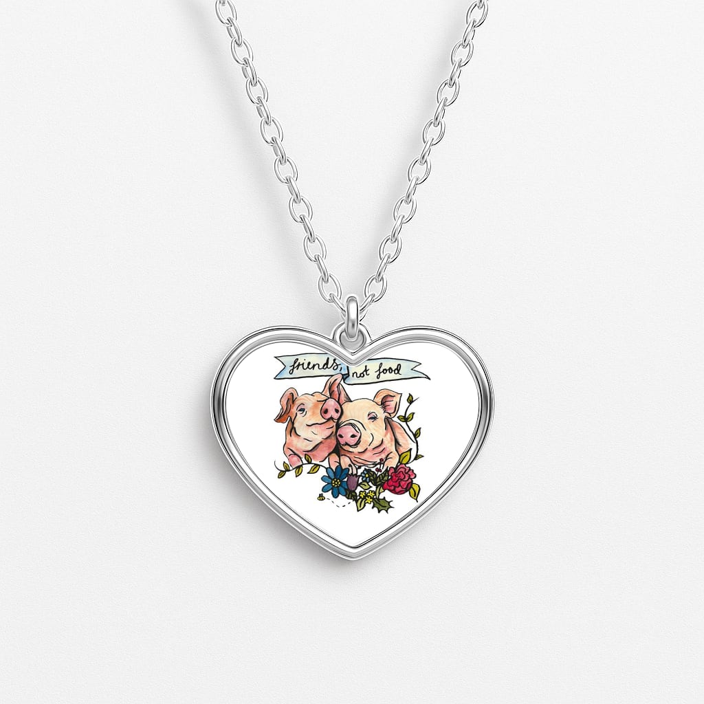 Friends Not Food - Vegan Heart Necklace