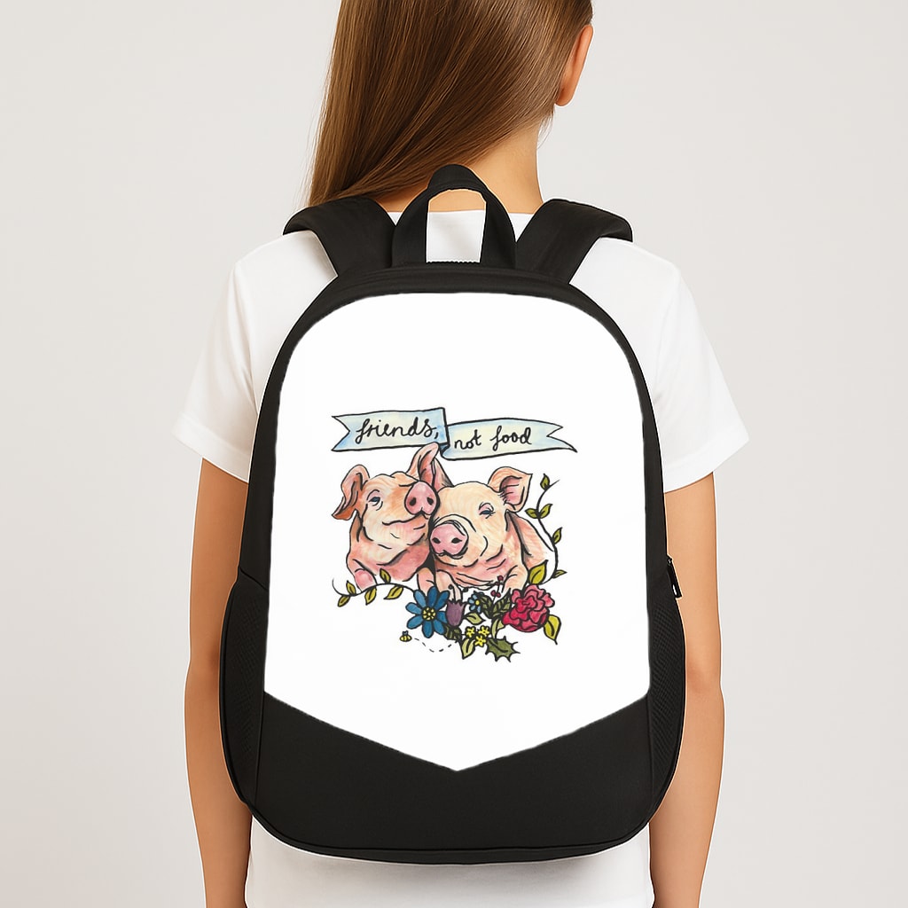 Friends Not Food - Vegan Large School Bag