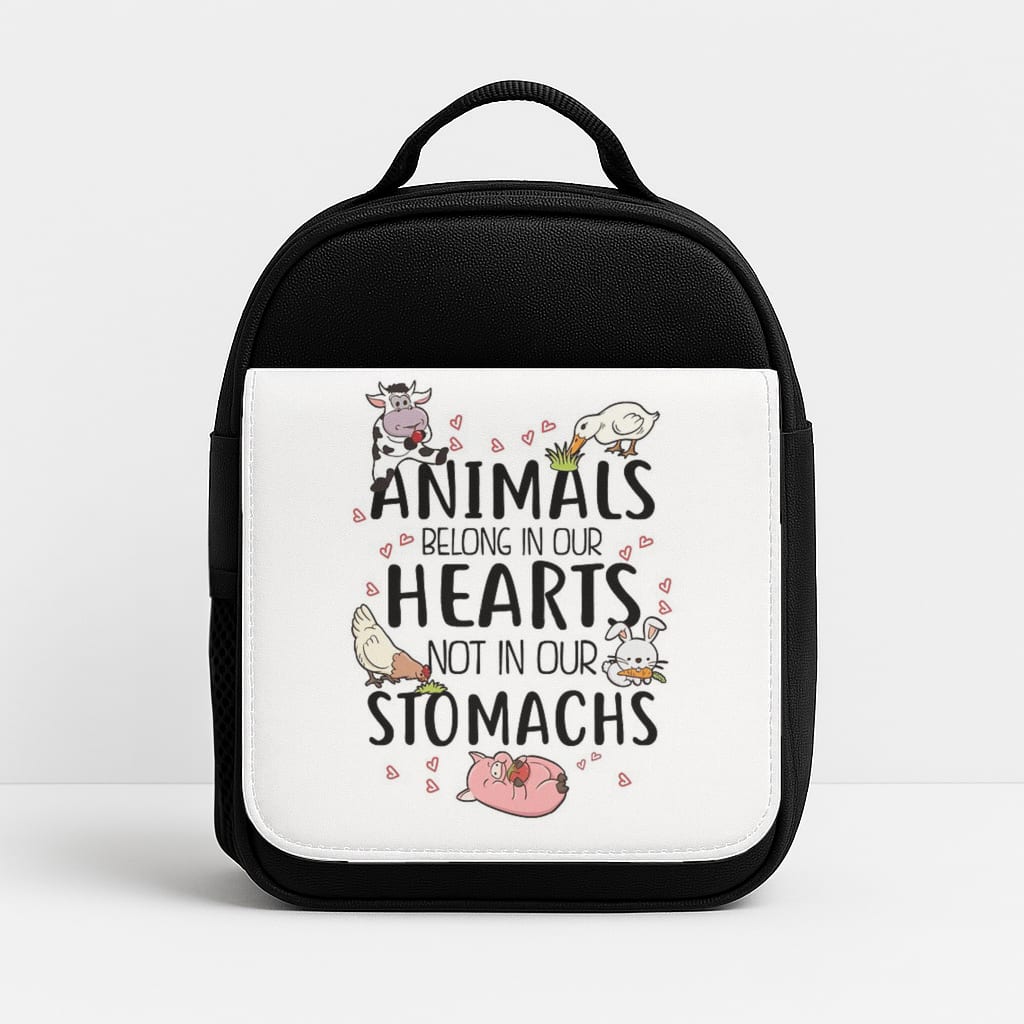 Animals Belong In Our Hearts - Vegan Insulated Lunchbox