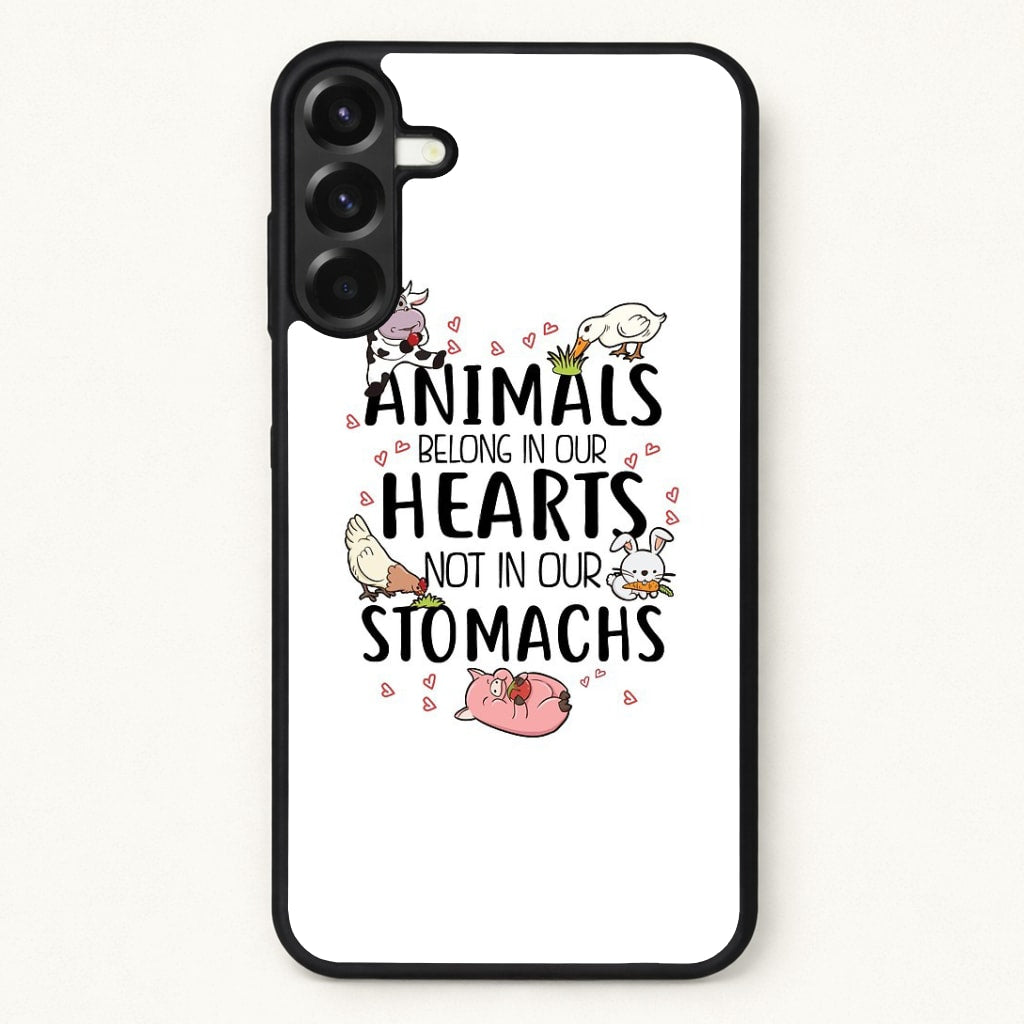 Animals Belong In Our Hearts - Vegan Phone Case for Galaxy A57