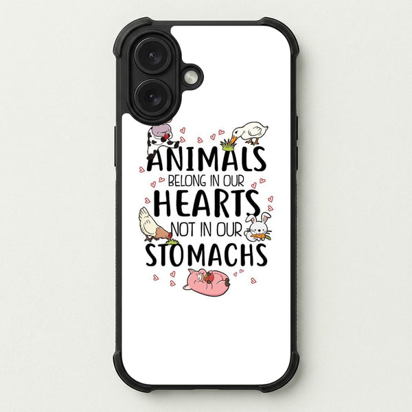 Animals Belong In Our Hearts - Vegan Phone Case — Bumper case